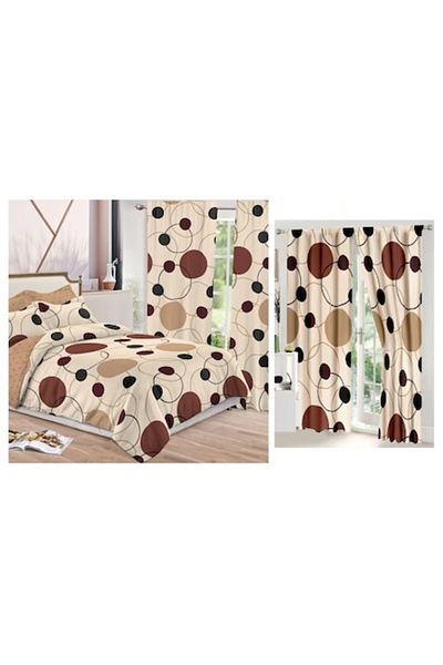 OEM Double Bed Linen Set with Matching Drapery, 8 Pieces