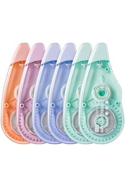 Deli XZ101-A2 Correction Tape 6-Pieces Set, 5 mm x 12 meter Size, Multicolor