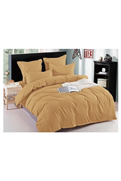 OEM Double Bed Linen, Sonia-Home, Damask Style Finet, Uni, 6 Pieces, 220x240cm, Light Brown