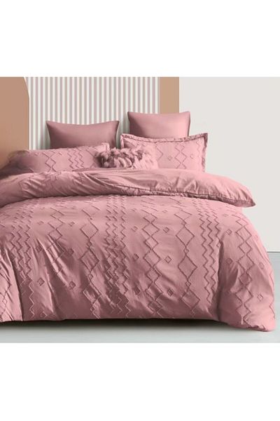 OEM Double Bed Linen, Sonia-Home, Egyptian Cotton Type, Solid, M2, 6-Piece, 2 Persons, 220x240cm, Plum
