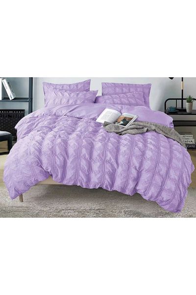 OEM Double bed set, Sonia-Home, Finet, Uni, Creponat model, 6 pieces, 2 persons, 220x240cm, Lila