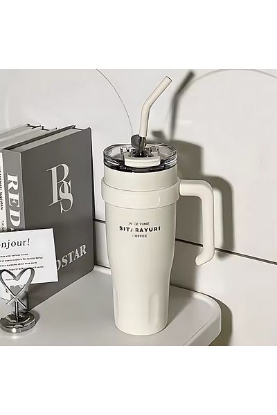 Mobcos 40oz Stainless Steel Tumbler Insulated Travel Mug with Lid & Straw Vacuum Cup Hot & Cold Drinks