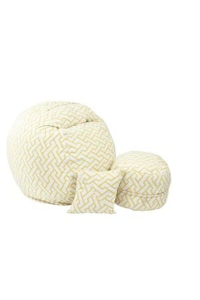 Pufrelax Set Fotoliu Matusalem cu Otoman (suport picioare) si Perna, Material Textil-Zappity Yellow
