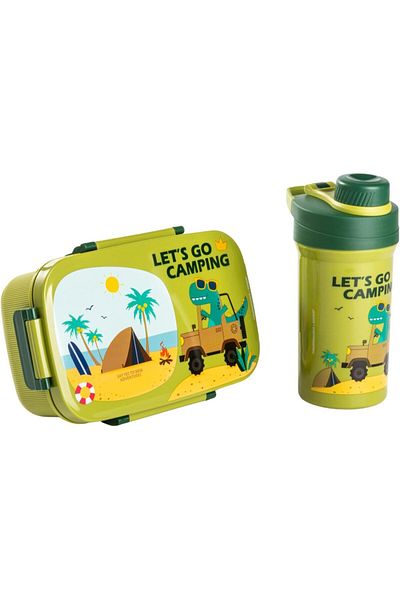 Mobcos Students Lunch Box with Water Bottle Set Double Layer Lunch Box,Fork 1800ml and Drink Cup 500ml