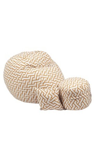Pufrelax Set Fotoliu Matusalem cu Otoman (suport picioare) si Perna, Material Textil-Zappity Orange