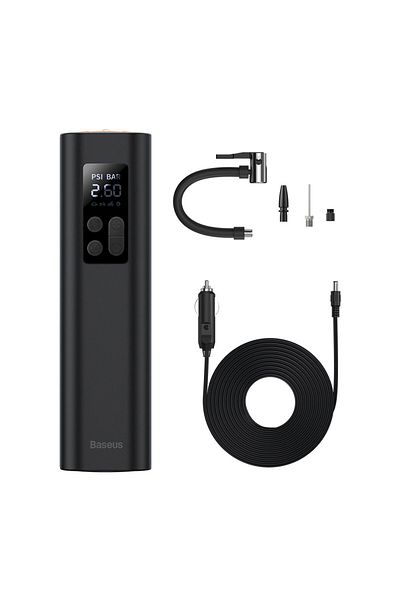 Baseus Mini compresor auto, pompă de anvelope pentru priză de brichetă, negru