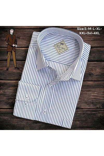 EREN STYLE Cămașă albă din in, clasică, 100% bumbac, cu mânecă lungă, anti-transpirație, cu o singură buzunar (model normal)