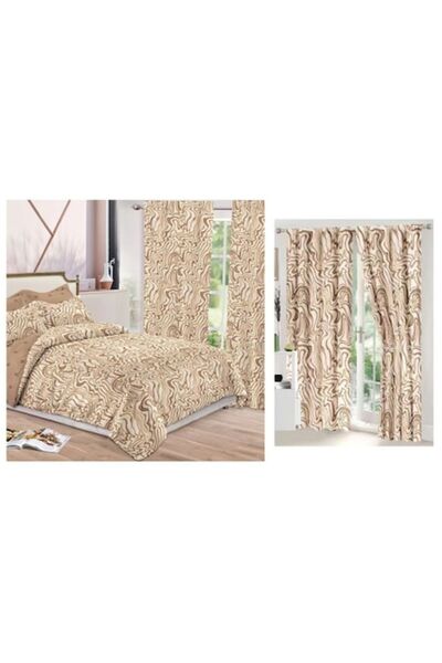 OEM Double Bed Linen Set with Matching Drapes, 8 Pieces