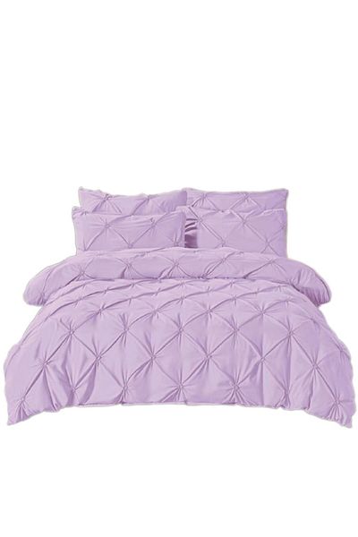 JOJO HOME Double Bedding Set, Jojo Home, Uni, Embroidered Pleats Model, 6 Pieces, Finet, 230x250cm, Lilac