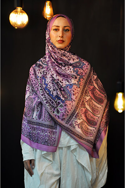 MSCARFS شال حريري من القطن بنمط المراعي