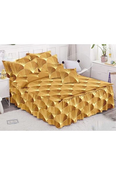 OEM Double bed linen set with ruffle, fan, 6 pieces, 2 persons, Finet, 200x230cm