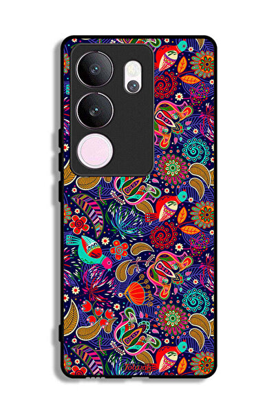 Tolwak غطاء حماية لهاتف فيفو V29 برو بنقشة طيور وأوراق وأزهار ملونة