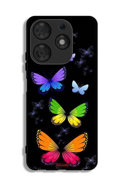Tolwak Tecno Spark 10 Pro Protective Case Cover Colorful Butterflies