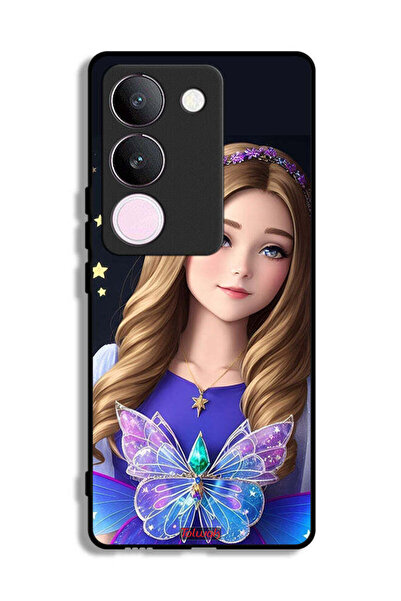 Tolwak غطاء حماية لهاتف فيفو V29 - فتاة فراشة لطيفة