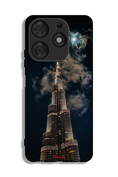 Tolwak Tecno Spark 10 Pro Protective Case Cover Burj Khalifa In Night