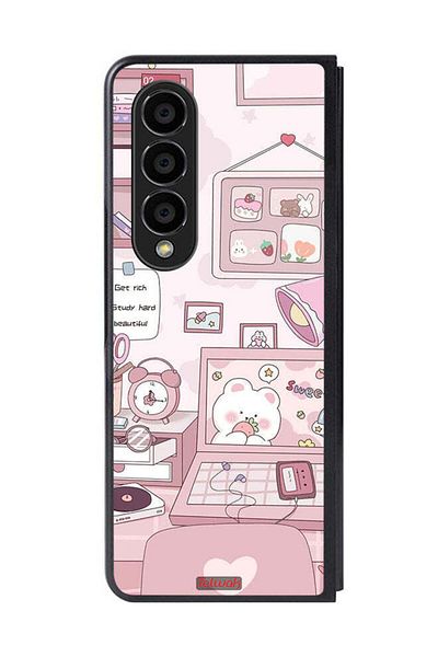 Tolwak Samsung Galaxy Z Fold 4 Protective Case Cover Get Rich Study Hard