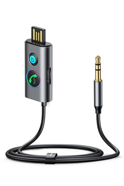 Joyroom Samochodowy bezprzewodowy odbiornik nadajnik Audio USB AUX TF Card JR-CB7 szary