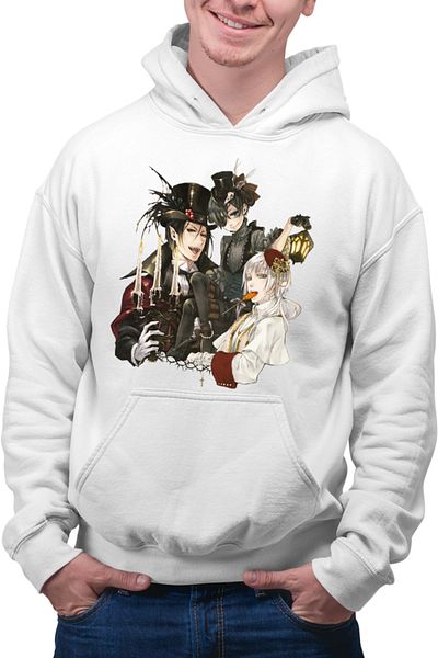 OEM Men's Hoodie Black Butler Sebastian Ciel Charles Demon Shinigami