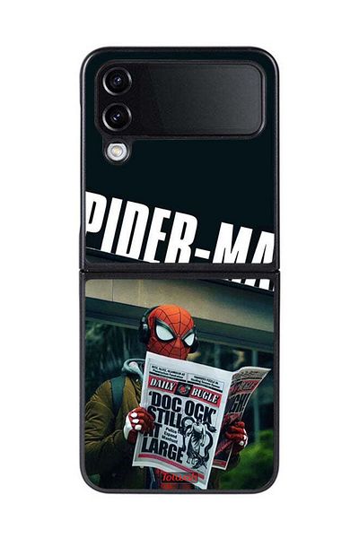 Tolwak Samsung Galaxy Z Flip 4 Protective Case Cover Spiderman Reading Newspaper