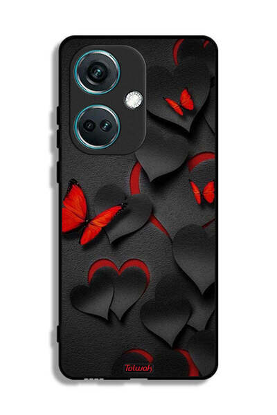 Tolwak غطاء حماية لهاتف OnePlus Nord CE3 بنقشة قلوب وفراشات