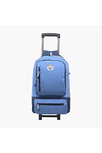 Manchester City حقيبة ظهر مطبوعة بعجلات بمقبض قابل للسحب - ٢٧×١٠×٣١ سم