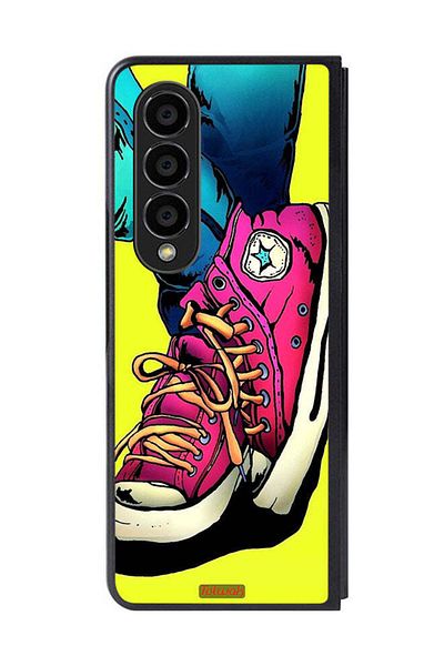 Tolwak Samsung Galaxy Z Fold 4 Protective Case Cover Canva Shoes Art