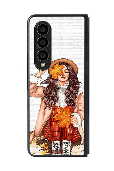 Tolwak Samsung Galaxy Z Fold 4 Protective Case Cover Holding Autumn Leaves Art