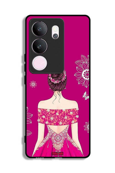 Tolwak غطاء حماية فيفو V29 برو بتصميم فتاة وزهور