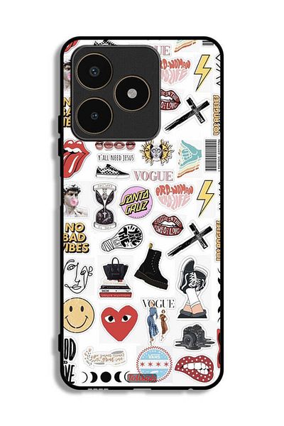 Tolwak Realme C53 Protective Case Cover No Bad Vibes Stickers