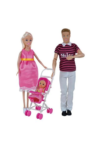 divendi-ro Păpușă însărcinată cu familie și accesorii incluse, vârsta 3+ ani, 28x8,5x33cm, multicoloră