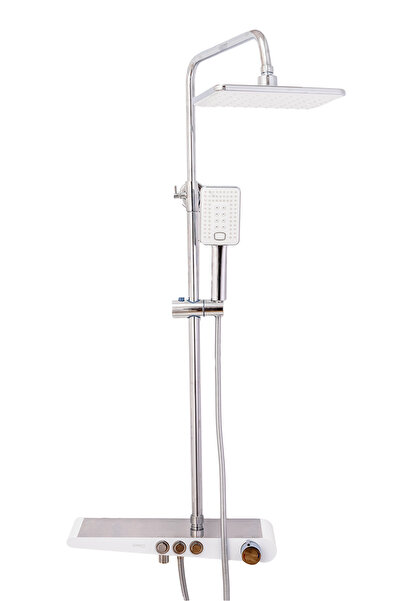 Trendy's Slim shower column, TRENDY S, with three functions, matt white