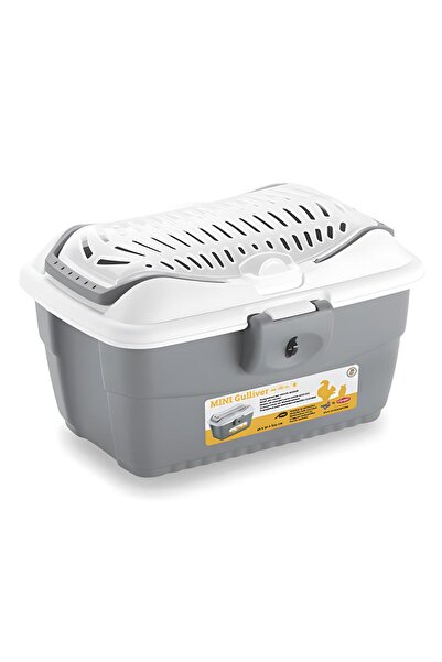 Stefanplast Gulliver Küçük Boy Küçük Evcil Hayvan Taşıma Çantası Gri Beyaz 40...