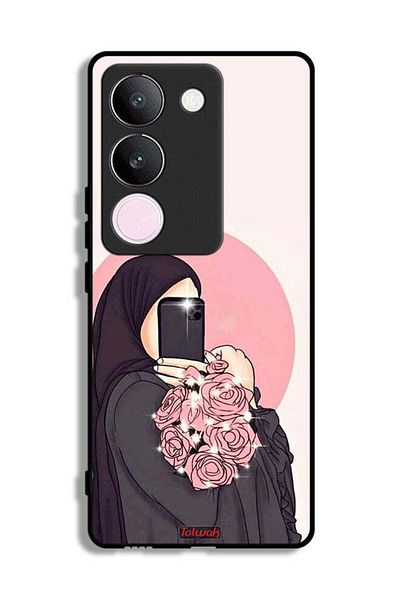 Tolwak vivo S17 Protective Case Cover Making Selfies While Holding Flowers Art