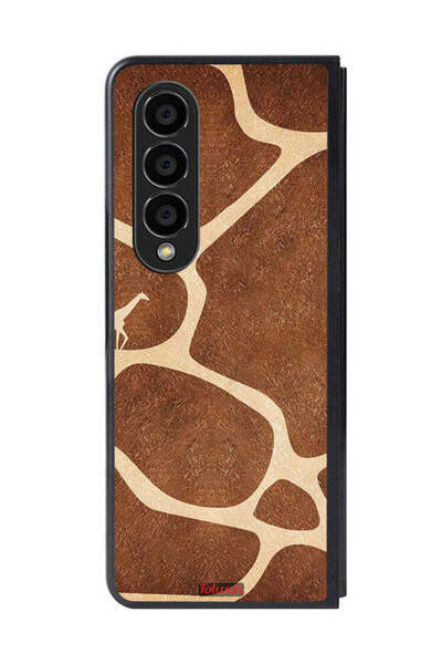 Tolwak غطاء حماية لهاتف سامسونج جالاكسي زد فولد 4 - جلد زرافة