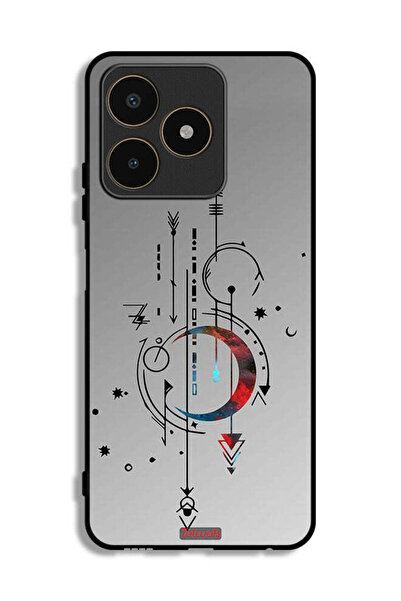 Tolwak Realme C53 Protective Case Cover Moon And Arrows Art Pattern