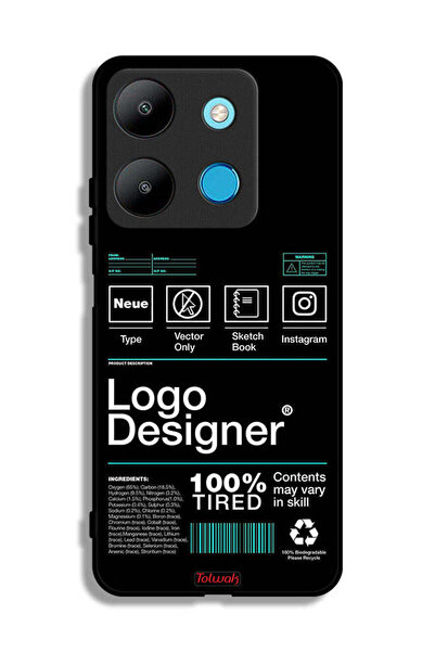 Tolwak غطاء حماية لهاتف Infinix Smart 7 - ملصق مصمم بشعار