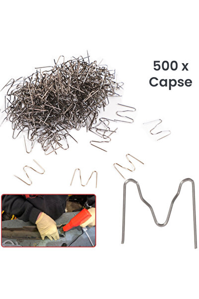 GlowforHome Set 500 capse metalice 0.8mm tip M, pentru sudura plastic, repara...