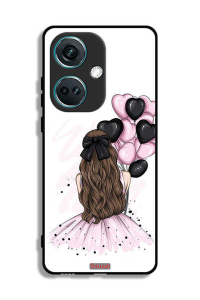 Tolwak غطاء حماية لهاتف OnePlus Nord CE3 بتصميم فتاة تحمل بالونات