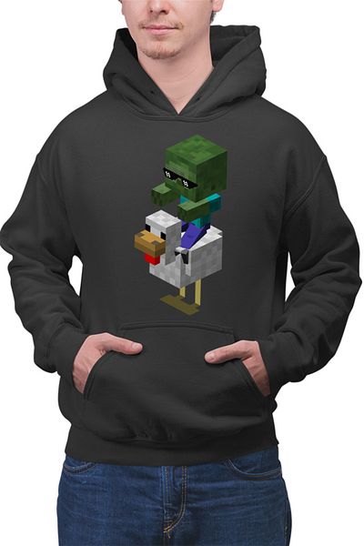 OEM Men's Hoodie Minecraft Mini Zombie Ride Chicken