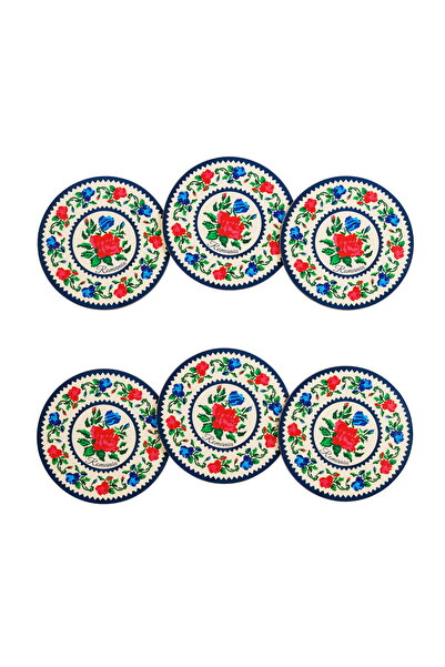 Magnetella Set 6 suporturi de pahare, cadouri traditionale, Motive Florale broderie, MB450