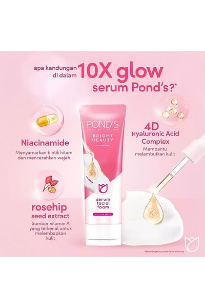 Ponds Pond's Bright Glow Pink Facial Serum Foam 100ml 717094