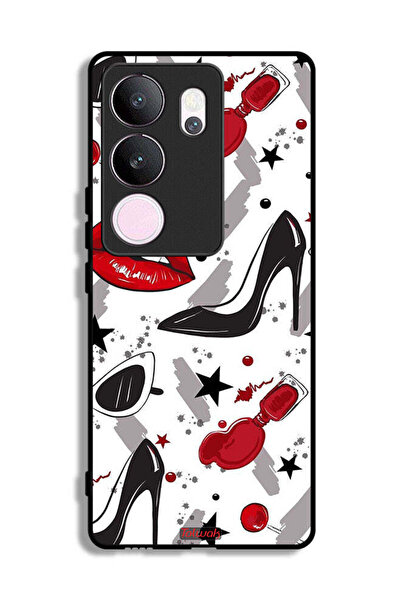 Tolwak غطاء حماية لهاتف فيفو V29 برو برسومات أحمر الشفاه والأحذية