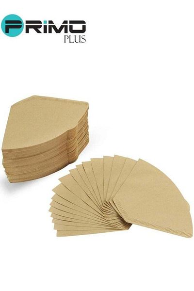 Primo Plus Coffee Filters V60, 100 Filters, Size 02, Large, Brown