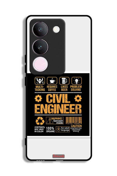 Tolwak غطاء حماية لهاتف vivo V29، ملصق مهندس مدني