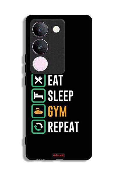 Tolwak غطاء حماية vivo V29 Eat Sleep Gym Repeat