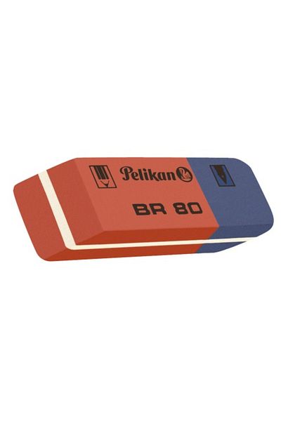Pelikan Eraser BR80, Color Red/Blue, Material Rubber, Dimensions 35x9x13mm, Set of 80