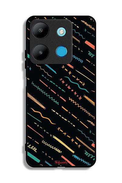 Tolwak Infinix Smart 7 Protective Case Cover X Lines Abstract Pattern