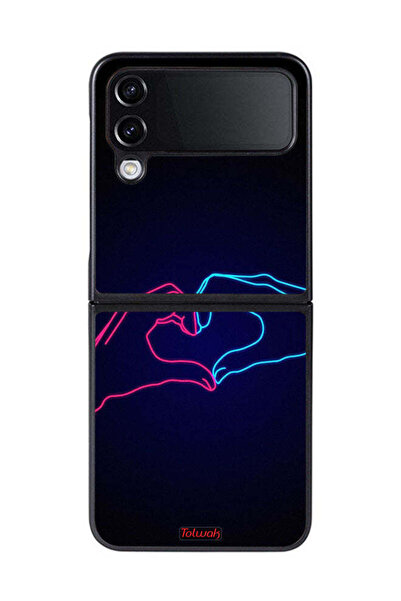 Tolwak غطاء حماية لهاتف سامسونج جالاكسي زد فليب 4 بتصميم يد تلامس القلب