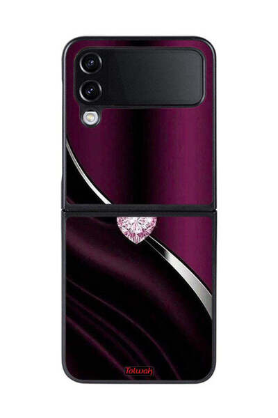 Tolwak غطاء حماية لهاتف Samsung Galaxy Z Flip 4 بتصميم قلب ماسي