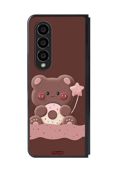 Tolwak Samsung Galaxy Z Fold 4 Protective Case Cover Donut Bear